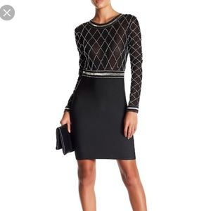 Wow Couture Mesh detail long sleeve Dress size L